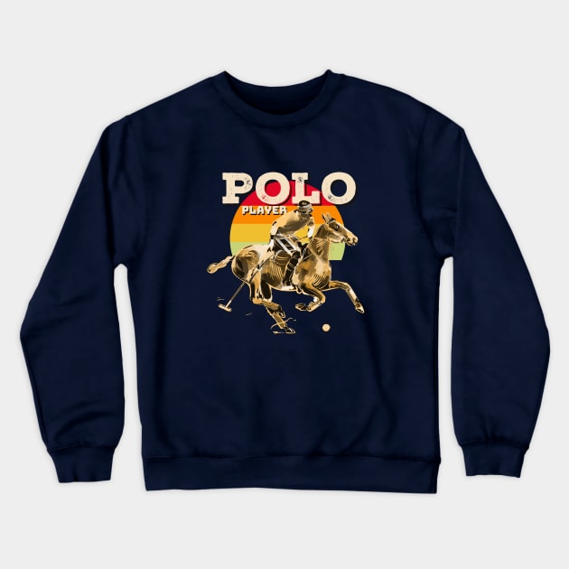 Horse POLO Player Crewneck Sweatshirt by Karolus